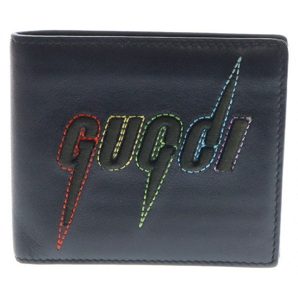 Gucci Blade Embroidery Wallet Black Leather - Picture 1 of 6